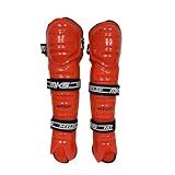 MyLec MK5 Street/DEK Shin Pad, Lightweight & Durable Hockey Accessories, 360° Straps, Hard Front Shells, Breathable Material, Metatarsal Padding Ice Hockey Shin Guards, Foam Rubber (Red, 11")