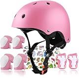 FOOKCIAN Kids Helmet,Toddler Skateboard Helmets for Ages 2-3-5-8-14 Years Boys Girls with Knee and Elbow Pads Wrist Guards fit Roller Skates,Skateboarding,Skating Scooter Adjustable Kids Helmet