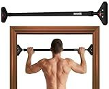 Squatz Doorway Pull Up Bar, Adjustable 29.5-37" Door Frame Pull Up Bar with Level Meter, Locking Mechanism & Foam Grips, No Drill Chin Up Bar for Door Frame, Portable Design for Home Workouts