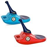 Zipfy Freestyle Mini Luge Snow Sled – Made in USA – Lightweight Steerable Sit-Down Racer - Red Dart & Aqua Blue Combo Pack for Double Fun!