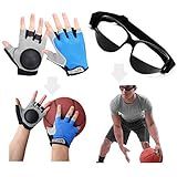 Basketball Dribbling Finger Training Anti Grip Ball Handle Train Gloves, Basketball Goggles Dribble Eyewear Glasses Goggles for Kids Youth Adult Adolescent Golf Rugby Soccer (for Adult)