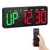 Tempospark Gym Timer Clock Large Display, 12" LED Exercise Workout Interval Timer with Remote for Boxing Tabata/FGB/EMOM,Countdown/Up,Stopwatch Clock for Sports,Home Gym,Yoga,Garage,Office,Classroom