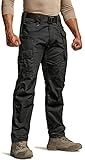 CQR Men's Tactical Pants, Water Resistant Ripstop Cargo Pants, Lightweight EDC Work Hiking Pants, Outdoor Apparel, Duratex Mag Pocket Black, 32W x 32L