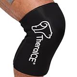 TheraICE Knee Ice Pack Wrap Compression Sleeve for Injuries, Reusable Gel Cold Packs Brace Also for Elbow, Ankle & Calf - Flexible Cold Wrap Recovery for Meniscus, ACL, MCL Pain Relief (L)