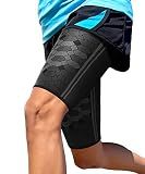 Sparthos Thigh Compression Sleeves, Quad Wrap, Hamstring Brace - Black-XXL