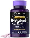 Carlyle Melatonin 12 mg Fast Dissolve 300 Tablets | Drug Free