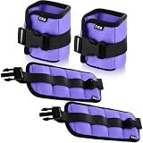 Hollowfly 2 Pairs Ankle Wrist Weights for Land or Aquatic Exercise Aqua Cuffs Aqua Aerobics Fitness Bands for Ankle and Wrist Adjustable Weights for Swimming Pool Workout Equipment(Purple,2.5lb)