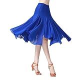 Ballroom Dance Skirts for Women Ballroom Dancing Irregular Long Swing Waltz Latin Salsa Belly Dance Skirts Tango Cha Cha Practice Skirt Flamenco Dress Costume for Performance Royal Blue One Size