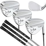 Premium Golf Wedge Set 50-60° - Lob, Gap & Sand Wedge, Right Hand Golf Wedges for Men - Full Face Grooves + CNC Milled Face for Max Spin, Premium Grip, Forgiving & Easy to Swing, Tour-Inspired
