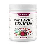 Snap Supplements Organic Beet Root Powder, Nitric Oxide Supplements for Men & Women, Beets, Pomegranate, B Vitamins & Red Spinach, Energy, Heart Health & Circulation Support, 30 Servings, Mixed Berry
