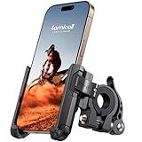Lamicall Motorcycle Bike Phone Mount - [No Block Camera] [1s Lock] Bike Cell Phone Holder Clamp, Bicycle Scooter Handlebar Clip, for iPhone 17 16 15 14 Pro Max, Galaxy S25 S24 Ultra, 4.7-7" Phones
