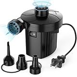 Electric Air Pump for Inflatables,Portable Quick-Fill Air Pump with 3 Nozzles,110-120V, Inflator & Deflator Pumps for Outdoor Camping, Air Mattress Beds,Boats,Inflatable Cushion,Couch,Pool Floats