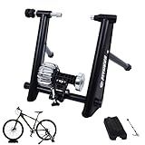 Fitvids Bike Trainer Stand Steel Bicycle Exercise Fluid Magnetic Stand with Front Wheel Riser Block, Black