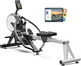 pooboo Rowing Machines for Home, Dual Wind & Magnetic Resistance, Foldable Row Machine 400 LB Weight Capacity, 14 Levels Resistance Quiet Rowers for at Home Exercise, App Supported (Black Classic)