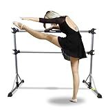 NO Wobble, 5FT Portable Ballet Barre Bar, Adjustable Freestanding Double Ballet Barre for Girls Kids & Adults, Stable Bar for Stretching, Studio Dancing, Home Workout, Max Load 350lbs
