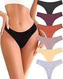 READY TO LOVE Cotton Underwear for Women Pack Sexy Stretch Soft Thongs Breathable Thong Panties for Leggings Workout Yoga