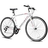 WEIZE 700C Hybrid Bike for Adults, 14 Speed Road Bike, City Commuter Bicycle with Caliper Brakes, High-Carbon Steel Racing Adult Bike, Urban Adult Bicycle for Men and Women, White