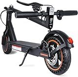 Electric Scooter Adults, Peak 500W, Max 19 Mph Speed, 19 Miles Long Range, 8.5 Inch Solid Tires, Portable Folding E-Scooter for Commuting with Dual Brakes, APP Control & Front & Rear Lights
