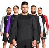 Elite Sports NEW Item Full Long Sleeve Compression, MMA, BJJ, No-Gi, Cross Training Rash Guard (Black, Medium)