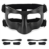 HIAARO QK03B Matte Nose Guard for Broken Nose, Basketball Face Mask, Protective Sports Shield for Soccer, Adjustable with Padding for Men and Women