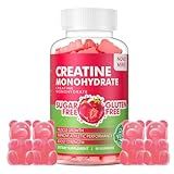 Novomins Creatine Monohydrate Gummies 5000mg for Men & Women, Chewables Creatine Monohydrate for Muscle Strength, Muscle Builder, Energy Boost, Pre-Workout Supplement(90 Count)-Strawberry Flavor