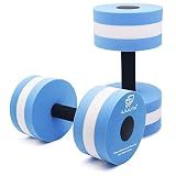 Water Dumbbells, Pool Weights for Water Exercise, 2 Pcs Aqua Barbells Blue