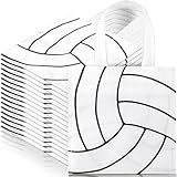 Sweetude 12 Pcs Volleyball Party Gift Bags Sports Theme Candy Goodie Bags 7.8 x 7.8 Inch Volleyball Non Woven Totes with Handles for Sports Party Favors Birthday Decor Supplies