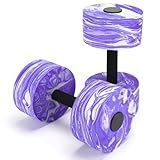 Aquatic Exercise Dumbbells, 2PCS Aqua Fitness Barbells, High-Density EVA-Foam Dumbbell Set, Pool Weights Dumbbells Set for Water Aerobics Weight Loss, Pool Fitness, Water Exercise, Purple