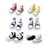 Fnjuucw 6 Pairs Mini Finger Shoes, Realistic Doll Shoes Fingerboard Shoes Mixed Color Mini Skate Shoes Tiny Shoes for Finger Breakdance 3.5cm/1.37in