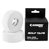 Cannon Sports 2 Pack Golfers Tape for Fingers and Hands | 1” x 5 Yards All Weather Blister Protection Non-Sticky Tape (White, 2 Pack)