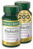 Nature's Bounty Acidophilus Probiotic, Daily Probiotic Supplement, Digestive Health, 200 Tablets, Twin Pack