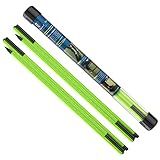 MoKo Golf Alignment Stick, 2 Set Golf Alignment Rods, 48" Collapsible Alignment Stick Golf Training Aid for Aiming, Putting, Posture Corrector, Golf Practice Sticks with Clear Tube Case, Green