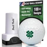 Ball Tatt - Four Leaf Clover Golf Ball Stamp, Golf Ball Stamper, Self-Inking Golf Ball Stamp Markers, Reusable Golf Ball Marking Tool to Identify Golf Balls, Golfer Gift Golfing Accessories