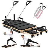Winrolar Wooden Pilates Reformer Machine, Pilates Board with Ball & Bands