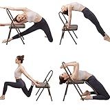 BODYRHYTHM Yoga Auxiliary Chair with Lumbar Back Support for Abs & Core, Balance Handstand, Flexibility and Strength Training and Back Pain Relieving. (Grey)