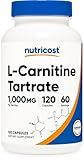 Nutricost L-Carnitine Tartrate 1000mg, 120 Capsules - 500mg Per Capsule (60 Servings)