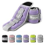 NEALFIT Ankle Weights for Men Women Kids, Leg Arm Wrist Weights with Adjustable Strap for Running, Gymnastics, Aerobics,Gym, Fitness (Purple, 0.5 lb x 2 (1LB Pair))