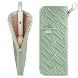 Hair Tool Organizer Heat Resistant Mat for Flat Iron Case Hot Tools Curling Iron Holder Hair Tools Travel Bag for Straightener Brush Pad Pouch Hairstylist Essentials(Sage Green)