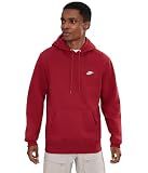 Nike Men's Club Pullover Fleece Hoodie, Team Crimson/Team Crimson/White, Large