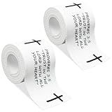 2Pcs Christian Athletic Tape 2IN X 23FT Cotton Zinc Oxied White Sports Tape for Sports, Cross Athletic Wrist Tape for Tennis, Religious Bible Verse Athlete Tape Christian Gifts for Men Women