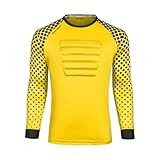 KAMAJSIO Soccer Goalie Jersey Youth & Adult - Padded Goalkeeper Jersey - Long Sleeve Soccer Goalie Shirt for Kids, Men, Women