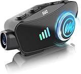 Motorcycle Helmet Headset with Camera, Moman H4C with 【1080P Camera】120° Wide Angle 360° Shooting Single Use Motorbike Headphone Speaker with 32G TF-Card HiFi Stereo AI Voice Assitant IPX6 Waterproof