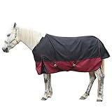Gallopoff 1200D Ripstop Waterproof Breathable Horse Blanket (200g Fill), Medium Weight Warm Winter Turnout, Thermal Protection for Cold & Snow Blackwine 72"
