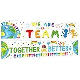 2 Pcs Team Bulletin Board Banners Welcome Motivational Posters and Wall Decor for Team Inspirational Classroom decoration in Pre-School Elementary and Middle School