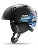 Odoland Ski Snowboard Helmet for Adults & Youth, Snow Helmet for Men & Women, Slide Adjust Ventilation, Safety Certified, Goggles Compatible Protection for Skiing, Blue Camouflage, S