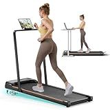 Abonow Walking Pad, Under Desk Treadmill with Incline for Home Office 2.5HP Portable Walking Treadmill with 265 Lbs Weight Capacity Walking Machine, Remote Control, LED Display, Light Black