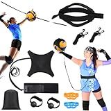 ENERACES Solo Volleyball Trainer with Rebounder – All-in-One Volleyball Training Equipment for Serving, Spiking & Setting Practice, Adjustable Serve Trainer for Beginners, Youth & Advanced Players