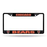NFL Chicago Bears Unisex Standard Chrome License Plate Frame, Black, 6 x 12.25-inches