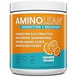 AminoLean Recovery + Hydration – Electrolytes Powder & BCAA Amino Acids for Instant Hydration & Post-Workout Recovery – Nootropic Mushrooms, Vegan Aminos, Zero Sugar, 30 Servings