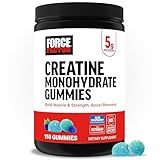 Force Factor Creatine Monohydrate Gummies, NSF Certified, 5g Dose for Men & Women to Support Muscle, Strength, Recovery, Cognitive Health & Memory, Packaging May Vary, Blue Raspberry, 150 Gummies